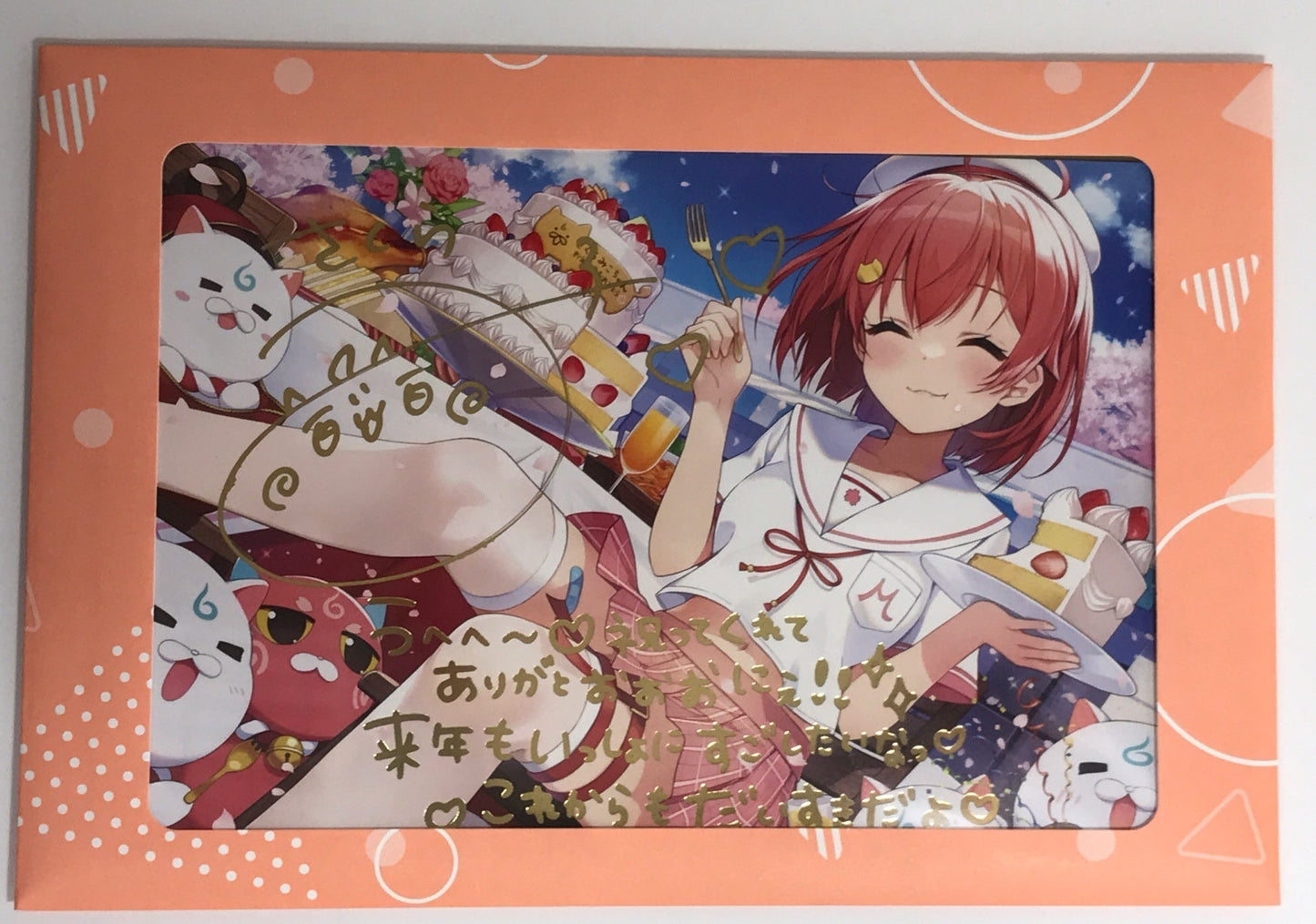 hololive hololive Birthday Anniversary 2023 Handwritten Signatureed Postcard with Foil Stamped Copy Message Sakura Miko