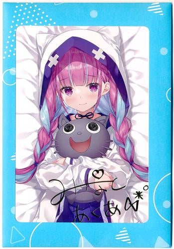 hololive hololive 4th Anniversary Commemoration Foil Stamped Copy Signed Postcard Minato Aqua