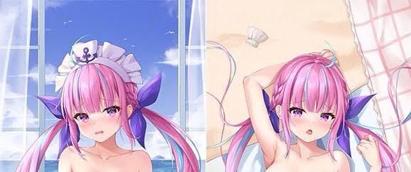 Moeya Tea Party hololive Minato Aqua Dakimakura Cover Pillow Case Lost Version