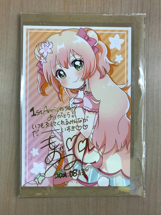 hololive hololive 1st Anniversary Commemoration Foil Stamped Copy Sign Postcard with Message Momosuzu Nene