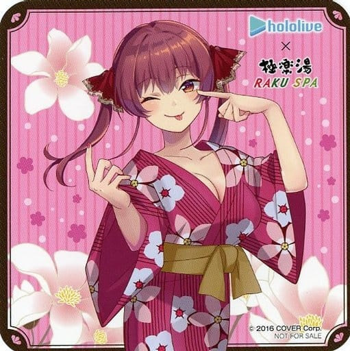 Mug Cup/Yunomi Houshou Marine Life-size Coaster Yukata ver Hololive x Gokurakuyu/RAKU SPA Flow Life Menu Order Bonus