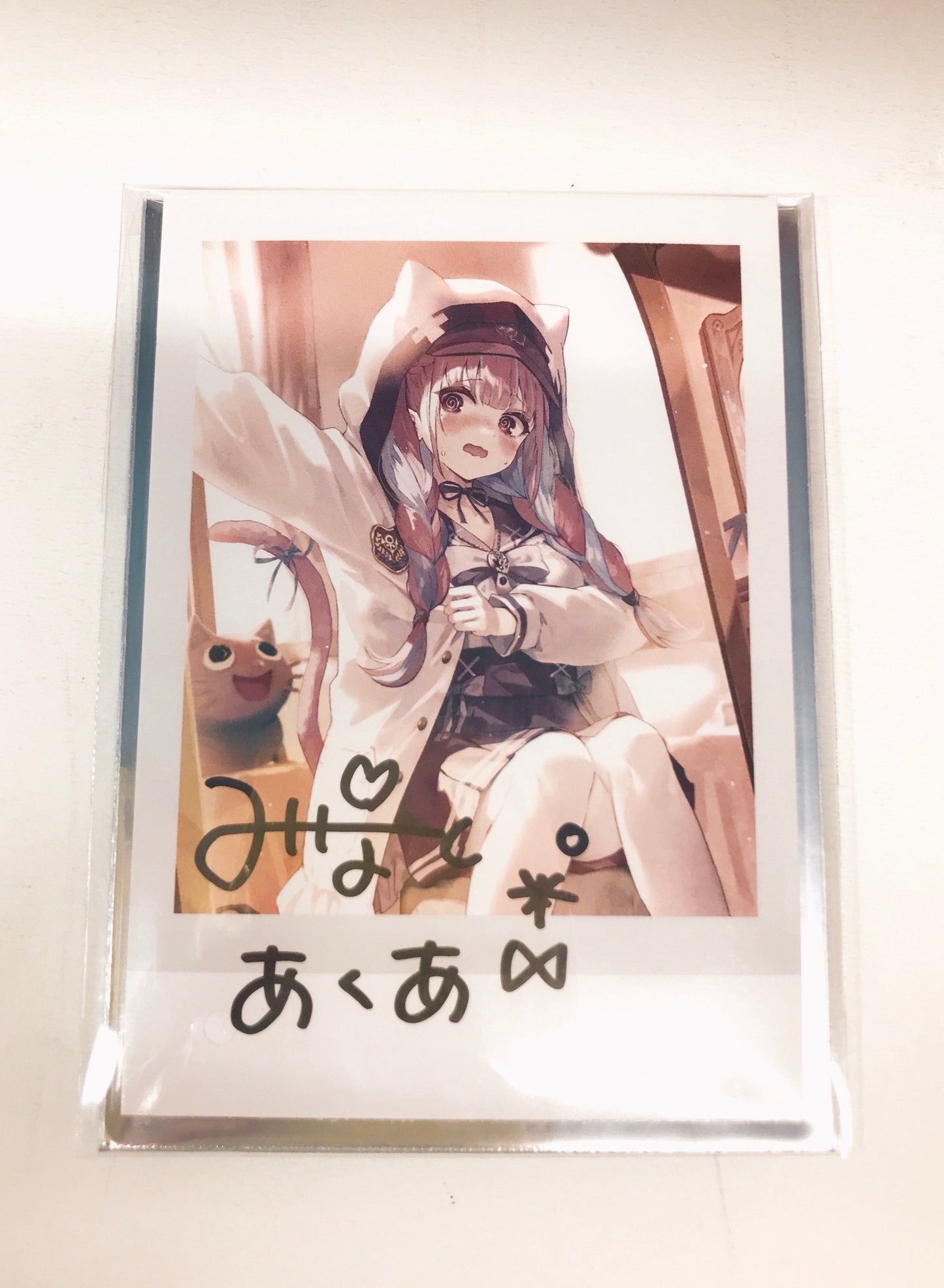 hololive hololive 5th Anniversary Handwritten Signatureed Instax Bromide Card Minato Aqua