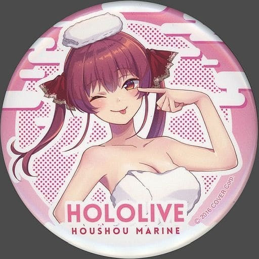 Badge Pins Houshou Marine Hololive x Gokurakuyu/RAKU SPA Flow Life Trading Can Badge Bath Day ver