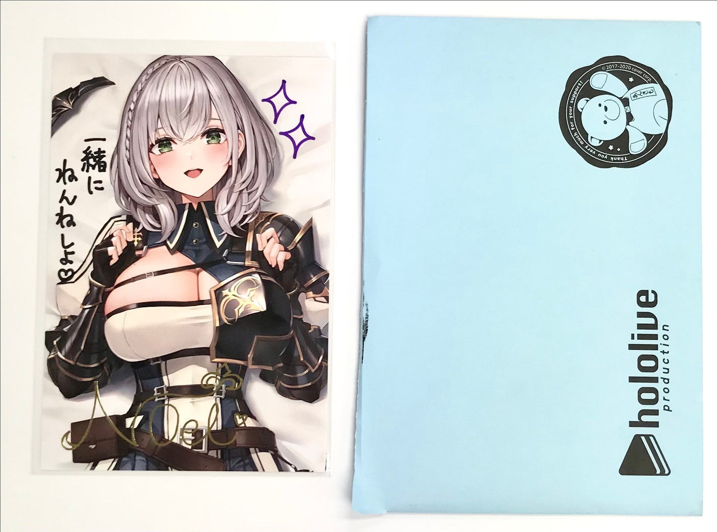 hololive hololive 2nd Anniversary Handwritten Message Foil Stamped Copy Signed Postcard Shirogane Noel