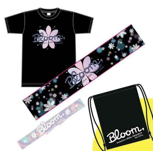 Hololive 1st Live Bloom Goods Set T-shirt Muffler Towel Rubber band Knapsack