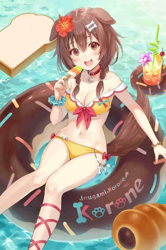 Hololive Inugami Korone B2 Tapestry Swimsuit fukahire vtuber