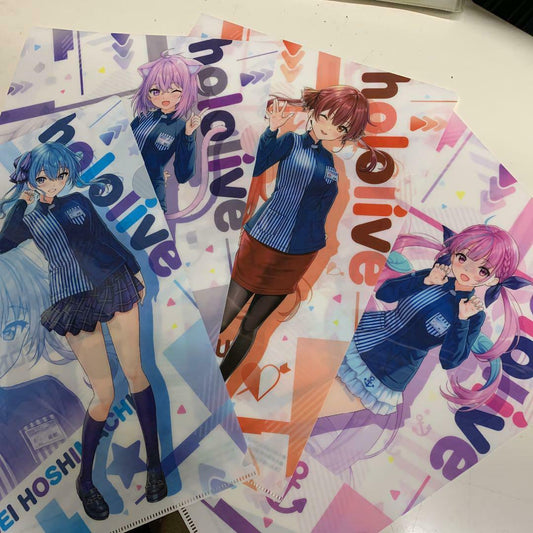 Lawson limited hololive Clear File 4 Types Set marine aqua okayu suisei