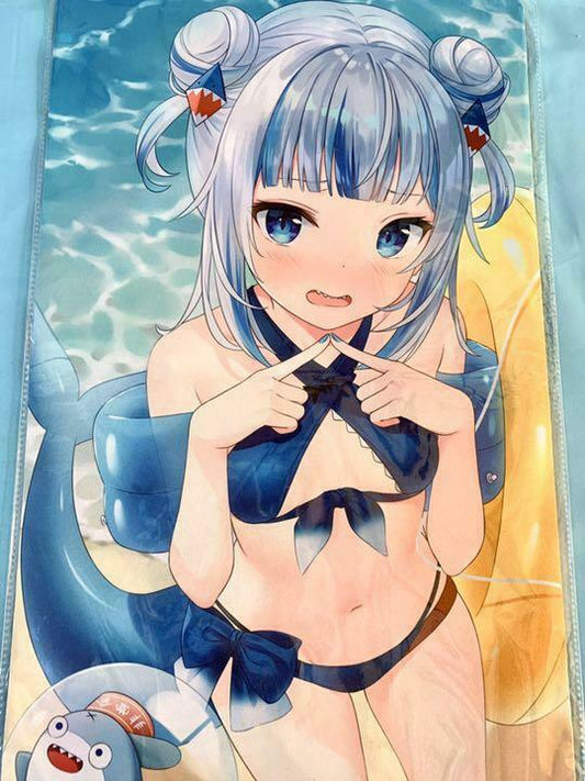 Hololive En Gawr Gura Shark Playmat Rubber 350mm x 600mm Rare