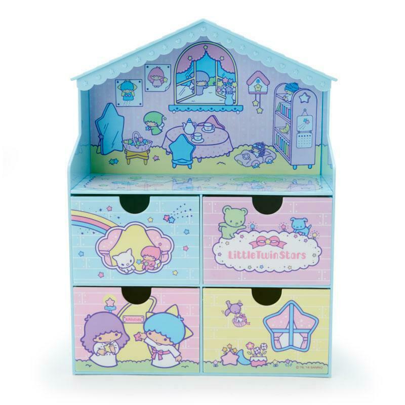 Sanrio Little Twin Stars House shaped drawers Kikirara Storage doll figure rare