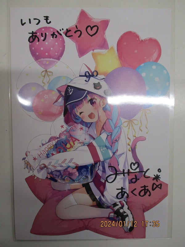 hololive hololive Birthday Anniversary 2021 Full Set Limited Quantity Ver. Comes with an Handwritten Signatureed postcard Minato Aqua