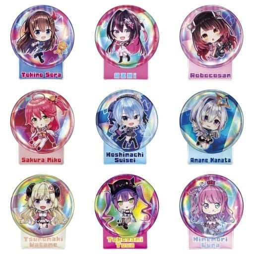 Bandai Goods Set All 9 Types Set Bacharu YouTuber Hololive hololive SUPER EXPO 2023 Commemorative Can Badge Stand A