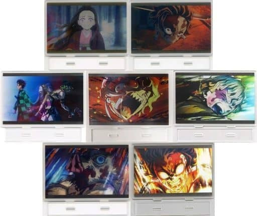 All 7 types set Demon Slayer Kimetsu no Yaiba red-light district x ufotable Cafe x Machi Asobi CAFE Episode 10 Never give up famous scene lenticular random acrylic stand