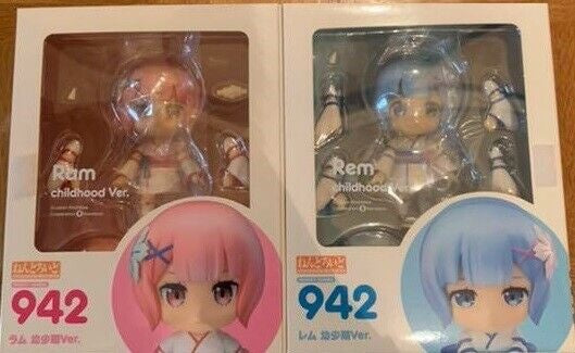 Nendoroid Re Zero Ram & Rem childhood Ver. Action Figure set From Japan New F/S