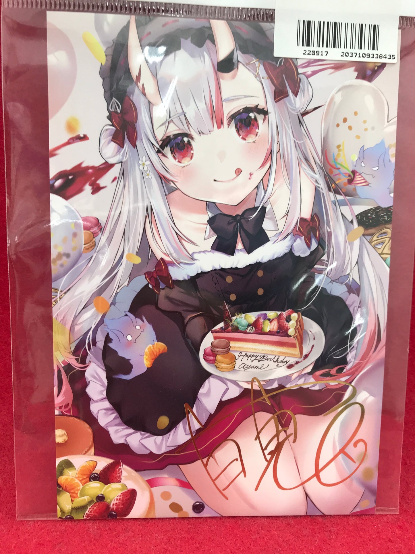 hololive hololive foil stamped copy Handwritten Signatureed postcard Nakiri Ayame