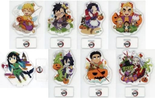 All 8 types set Demon Slayer Kimetsu no Yaiba x ufotable Cafe / Machi Asobi CAFE Halloween Event 2022 Random acrylic stand B