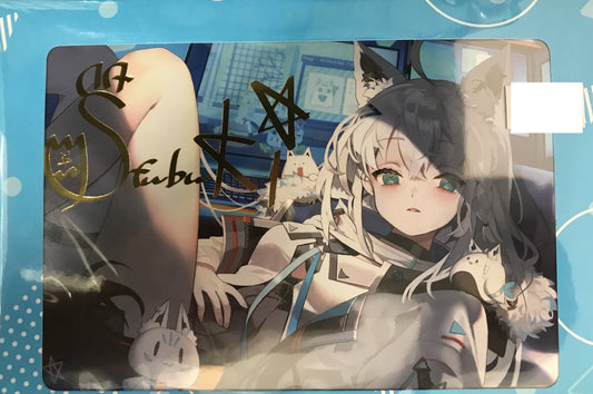 hololive hololive 4th anniversary commemorative foil stamped copy Handwritten Signatureed postcard Shirakami Fubuki