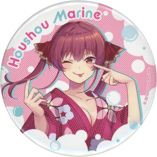 Badge Pins Houshou Marine Hololive x Gokurakuyu/RAKU SPA Flow Life Trading Can Badge Yukata ver