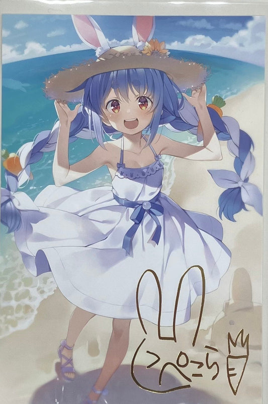 hololive hololive 2nd Anniversary Bonus Foil Stamped Copy Signed Postcard Usada Pekora