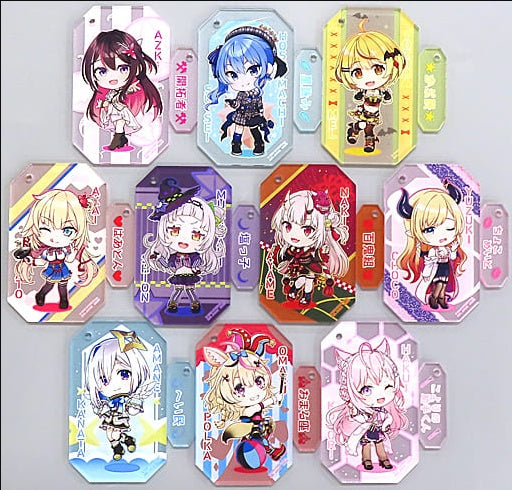 hololive BANDAI SPIRITS Keychain All 10 Types Set Clear Twin Charm Kyun Chara Illustrations Ichiban Kuji Hololive Vol.3 Clear Twin Charm Award