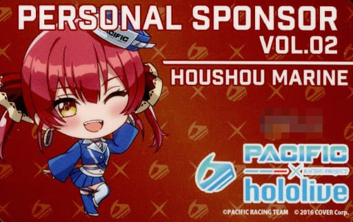 Miscellaneous Goods/Accessories Character Card Single Item Houshou Marine Personal Sponsor Card PACIFIC RACING TEAM x Hololive vol 2 Houshou Marine Oshi Course Bundled Items