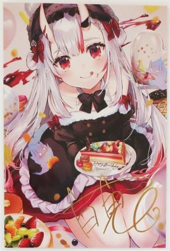 hololive hololive foil stamped copy Handwritten Signatureed postcard Nakiri Ayame