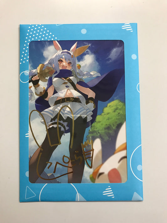 hololive hololive 3rd Anniversary Commemoration Foil Stamped Copy Signed Postcard Usada Pekora