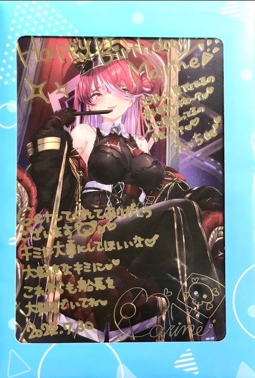 hololive Hololive Hololive Birthday Anniversary 2022 Foil Stamped Copy Sign Postcard with Message Houshou Marine
