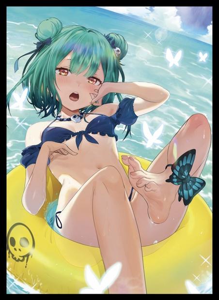 TCG sleeve 2 types set Swimsuit hololive set  Uruha Rushia Nekomata Okayu