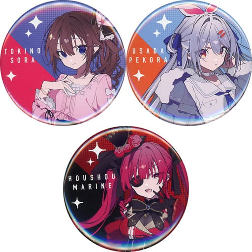 Cover Badge Bins Toki no Sora Usada Pekora Houshou Marine Official ver Can Badge 3 piece set Virtual YouTuber hololive x Darts Live