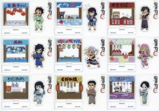All 9 types set Demon Slayer Kimetsu no Yaiba x ufotable cafe festival event random assembly acrylic stand A group