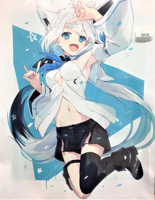 white parabellum hololive B2 Tapestry Shirakami Fubuki Nagi Hiromito white parabellum Hololive 2