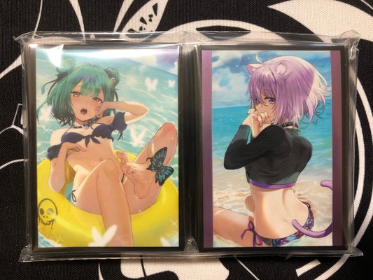 TCG sleeve 2 types set Swimsuit hololive set  Uruha Rushia Nekomata Okayu