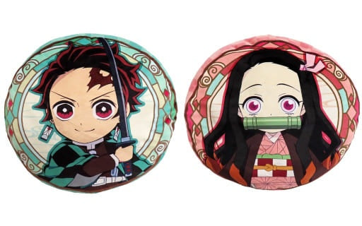 FuRyu Cushion, Dakimakura, Main Body All 2 Types Set Round Cushion -Tanjirou Kamado/Nezuko Kamado- Demon Slayer Kimetsu no Yaiba
