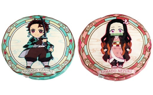 FuRyu Cushion, Dakimakura, Main Body All 2 Types Set Round Cushion -Tanjirou Kamado/Nezuko Kamado- Demon Slayer Kimetsu no Yaiba