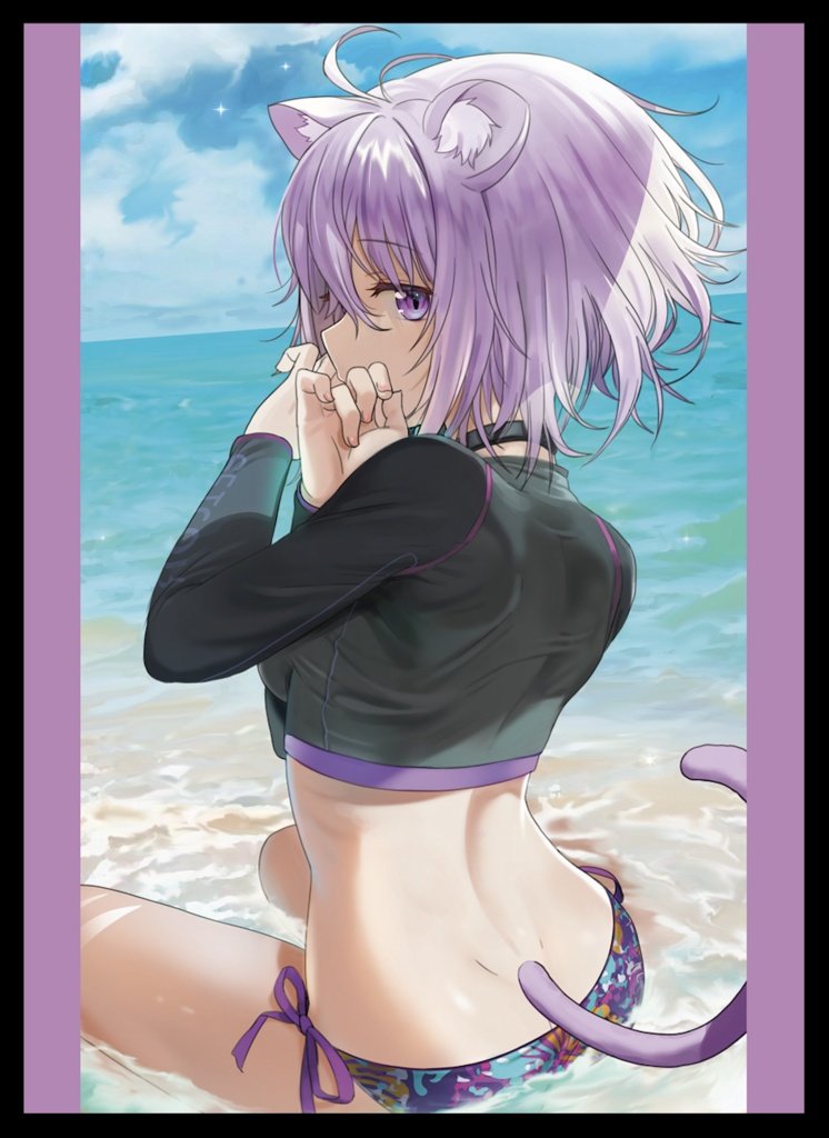 TCG sleeve 2 types set Swimsuit hololive set  Uruha Rushia Nekomata Okayu
