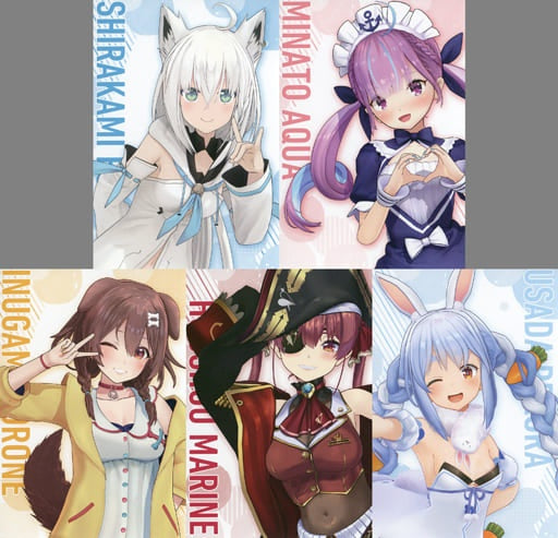 Hippo Anime/Manga Coupon Pekora Usada/Houshou Marine/Korone Inugami/Total 5 People 84 Yen Stamp 5 Sheets Hololive Clear File/With Large Postcard Air Comiket 3