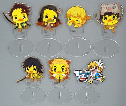 All 7 types set Hiyoko-chan acrylic stand Demon Slayer Kimetsu no Yaiba x Japanese Kiyoshi food purchase privilege