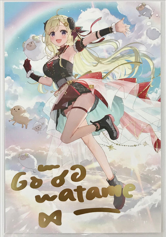 hololive hololive 2nd Anniversary Commemoration Foil Stamped Copy Signed Postcard Tsunomaki Watame