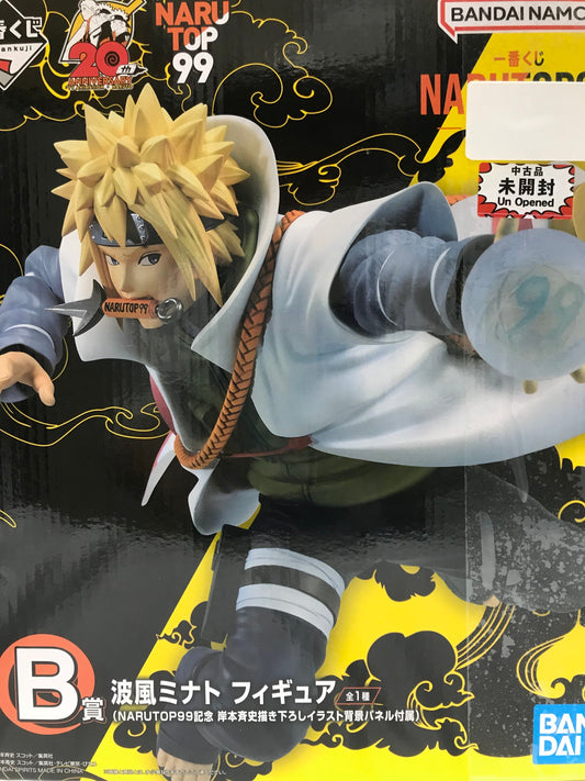 BANDAI SPIRITS ichiban kuji NARUTO-NARUTO-NARUTO99 -Gorgeous Shinobi Emaki-B Prize Double Chance Campaign Minato Namikaze Figure NARUTO99 Commemoration Comes with illustration background panel drawn by Masashi Kishimoto