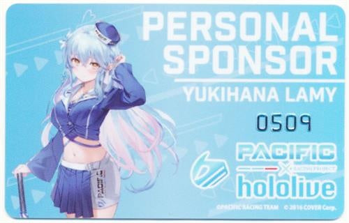 PACIFIC RACING TEAM hololive×PACIFIC RACING TEAM personal sponsor card Yukihana Lamy