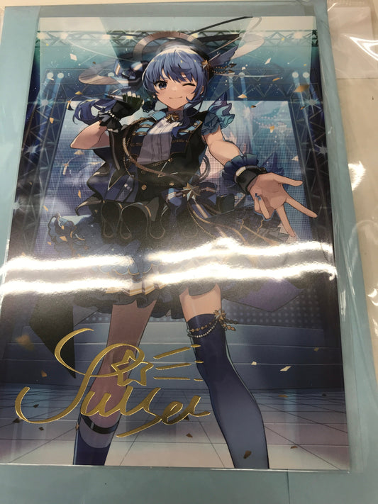 hololive hololive birthday 3rd anniversary commemorative foil stamped copy Handwritten Signatureed illustration postcard drawn by Mr. Eihi Hoshimachi Suisei
