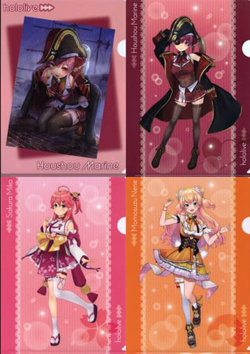 Clear File Houshou Marine, Miko Sakura, Nene Momosuzu A4 Clear File Set of 4 Virtual YouTuber Hololive x Lawson