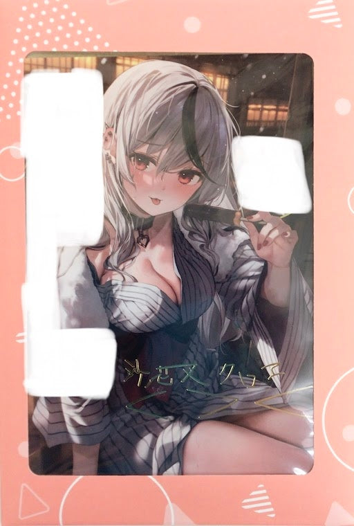 hololive hololive 1st Anniversary Handwritten Message Foil Stamped Copy Signed Postcard Sakamata Chloe