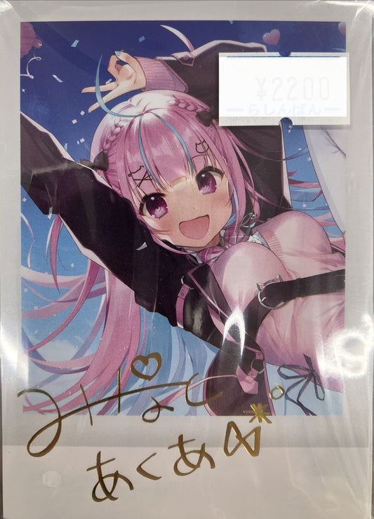 hololive hololive Birthday Anniversary 2022 Foil Stamped Copy Signed Instax Bromide Card Minato Aqua