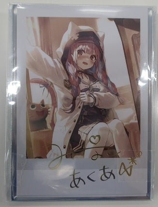 hololive hololive 5th anniversary copy foil-stamped Handwritten Signatureed instax style bromide card Minato Aqua