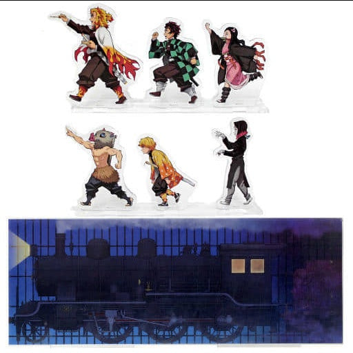 ufotable individual item Set of 6 character acrylic stands with background C98 Movie version Demon Slayer Kimetsu no Yaiba Infinite Train Departure Progress Set