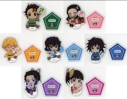 Chugai Mining All 7 Species Set Demon Slayer Kimetsu no Yaiba x Randen x Eigamura Kyono Oshigoto San Petanko Trading Acrylic Stand Summer Festival Ver. Vol.1