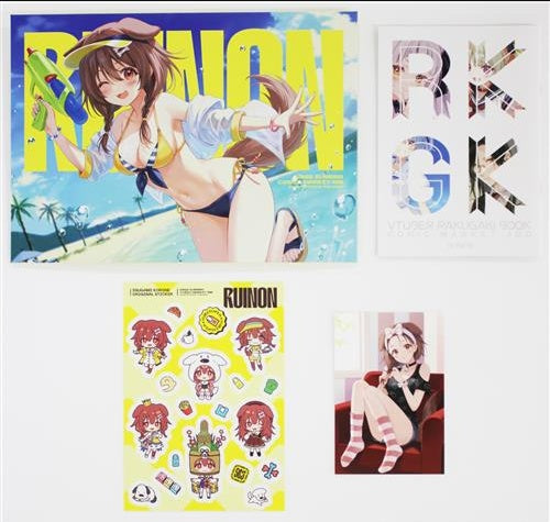 hololive RUINON C100 Goods Set RKGK Flat Case Sticker Sheet Postcard Hololive Shark Fin RUINON Comic Market 100/Comiket 100