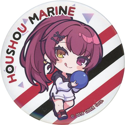 Cover Badge Pins Houshou Marine Bowling ver / Mini Character Virtual YouTuber Hololive x Round One Collaboration Campaign Trading Can Badge