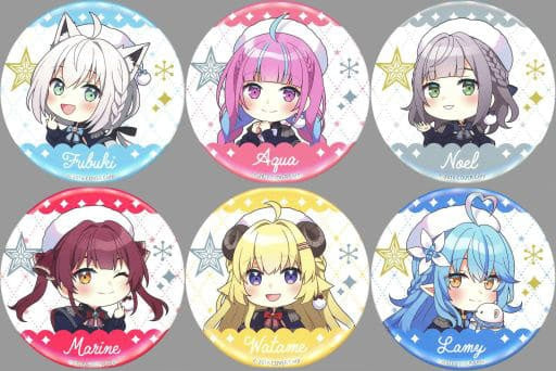Chugai Mining Badges and Pins All 6 Types Set Virtual YouTuber Hololive x Tokyo Sky Tree Town 2nd Edition Horo Tsuri 2022 HO Winter Trading Can Badge Mini Character ver